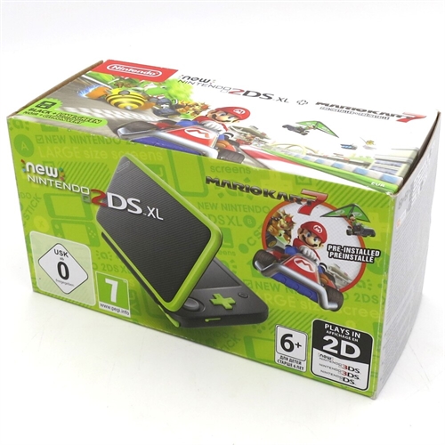 New Nintendo 2DS XL In Box - Black and Green - Console - SNR NEE103252290 (B Grade) (Used)